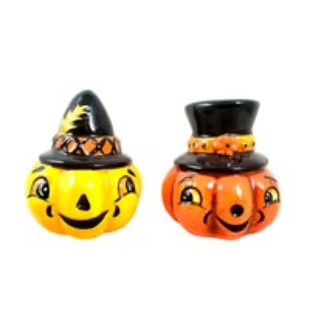 Johanna Parker Halloween Jack ‘O Lantern Salt & Pepper Shakers Tiered Trays